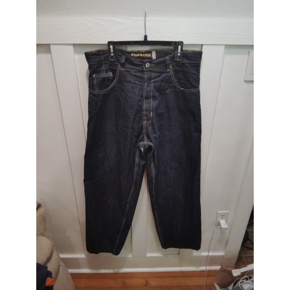 Evolution In Design Jeans Men's 36x34 Y2K Baggy Skater 90s Multicolor Stitch